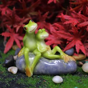 Creatief microlandschapspaar Kikker ornamenten Nieuwe schattige cartoontuin Succulente bonsai Fish Tank Decoratie
