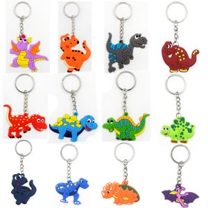 Creatieve Mini 12 Dinosaur PVC Rubber Keychain Hanger Cute Animal Cartoon Bag Car Keychains Sieraden Accessoires Geschenk