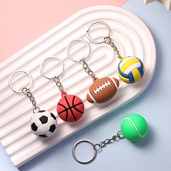 Mini llavero creativo de fútbol, baloncesto, tenis, colgantes, soporte para llavero de coche, mochila para hombres y mujeres, adornos colgantes, regalos