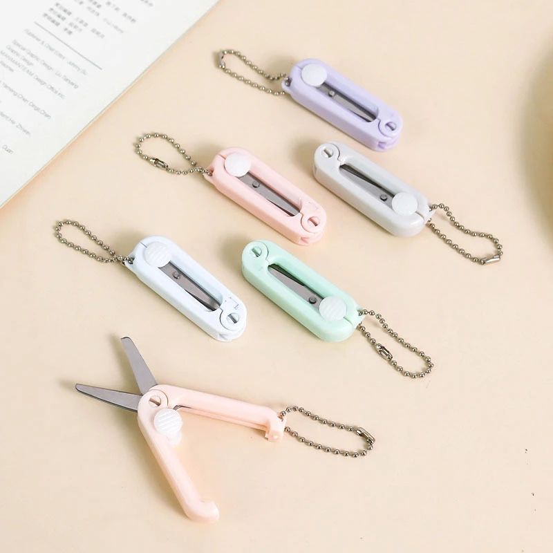 Creative Mini Portable Folding Scissors Simple Paper-Cutting Art Tool Stationary Scissors Office School Supplies RRA916