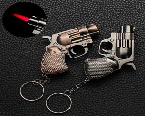 Creativo Mini Revolver Modelo Llavero Encendedor A prueba de viento Encendedores de butano Cigarrillo Jet Antorcha Encendedor Accesorios para fumar Hombres Gift9302922