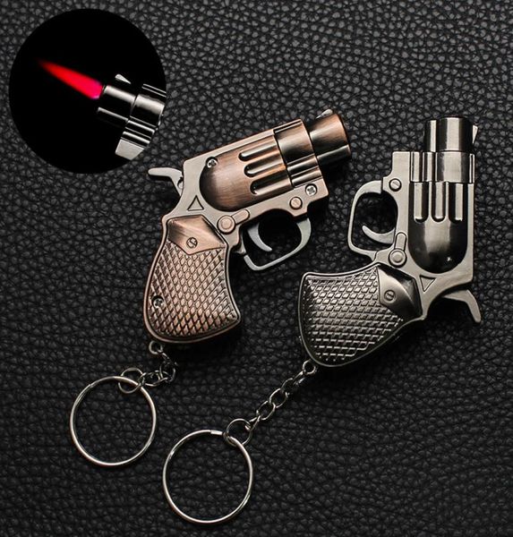 Mini Revolver Mini Revolver Keychain encendedor a prueba de viento butane butane butane jet babetones