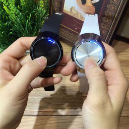 Creatief minimalistisch siliconen Normaal waterdichte LED Touchscreen Watch Men Women Parp Kijk Smart Electronics Casual Watches261Z