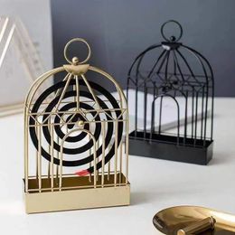 Créateur Mosquito Boby Holder Nordic Style Gold Birdcage Shape Summer Day Iron Repelgent Rack Plate Home Clean 240523
