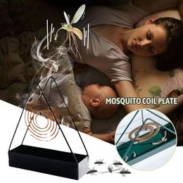 Porte-traits de moustique créatif avec plateau Triangulaire répulsif Anti-scald Rack Coil Mosquito Mosquito Shape Solder H1E2 Mosquito Mosquito