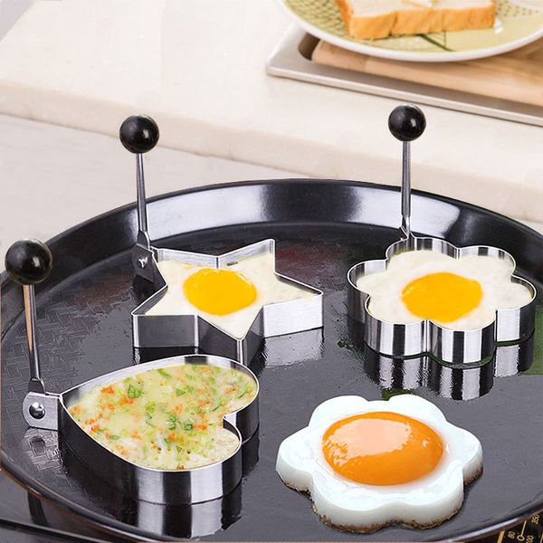 Máquina para freír huevos de acero inoxidable engrosada con múltiples malos corazones, modelo de huevo frito, bolsa de molde, molde de huevo, herramientas de cocina T3I51442