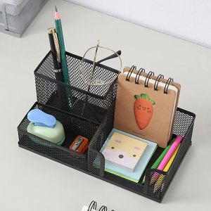 Porte-stylo de bureau en métal multifonction créatif, boîte de rangement de bureau, organisateur de maille de bureau à crayons pour la maison, le bureau, l'école, économiser