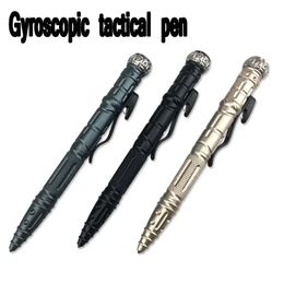 Creatieve Multifunctionele Gyro Tactische Pen met Lichte Balpen Aluminium Outdoor Survival Defense Brush 240119