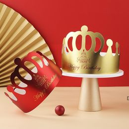 Filet créatif chapeau d'anniversaire rouge fournitures de cuisson papier gâteau d'anniversaire pour enfants couronne chapeau de fête chapeau de noël BBB15075