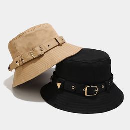 Chapeau seau décoratif avec boucle de ceinture, créatif, personnalisé, Hip Hop de rue, pliable, chapeau de pêcheur sortant en plein air, HCS237