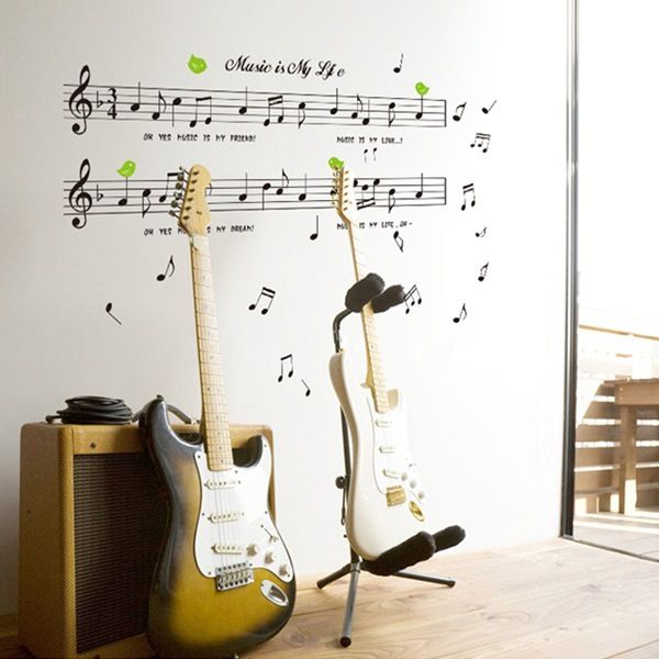 Creative Nouveau Design Musique Personnel Stickers Muraux Note De Musique Autocollants Salon Enfants Chambre Apprentissage Art Stickers Décoration de La Maison