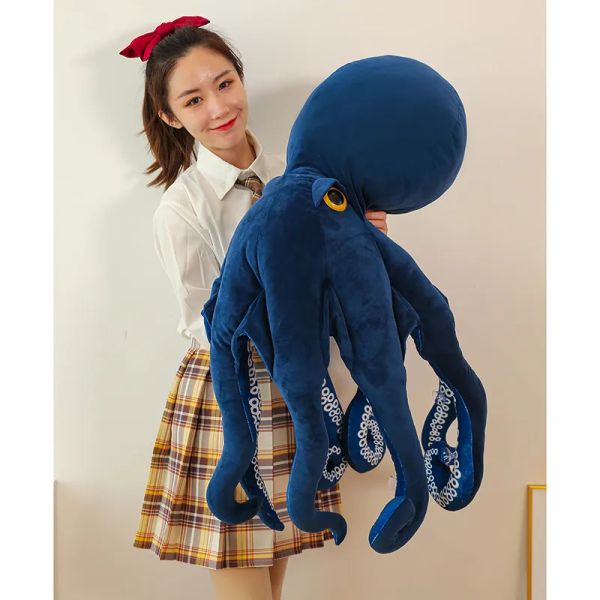 Créatif nouveau poulpe en peluche oreiller grand fond marin doux Animal calmar poupée pour enfants cadeau 47 pouces 120 cm