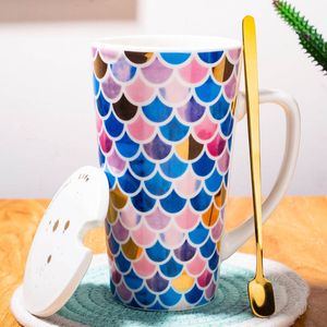 Creative Nordic Ceramic Water Cup de grande capacité Boys Mug avec couverture Couverture Caquer Café Personnalité Coupages à domicile