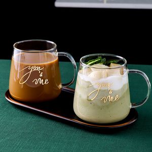 Tasse en verre laminée à chaud nordique créative tasse en verre à haute teneur en Borosilicate résistant aux hautes températures