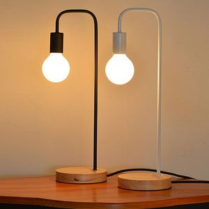 Creative Nordic Houten Art Iron Led Vouwen Eenvoudige Bureaulamp Oogbescherming Lezen Tafellamp Woonkamer Slaapkamer Home Decor Light