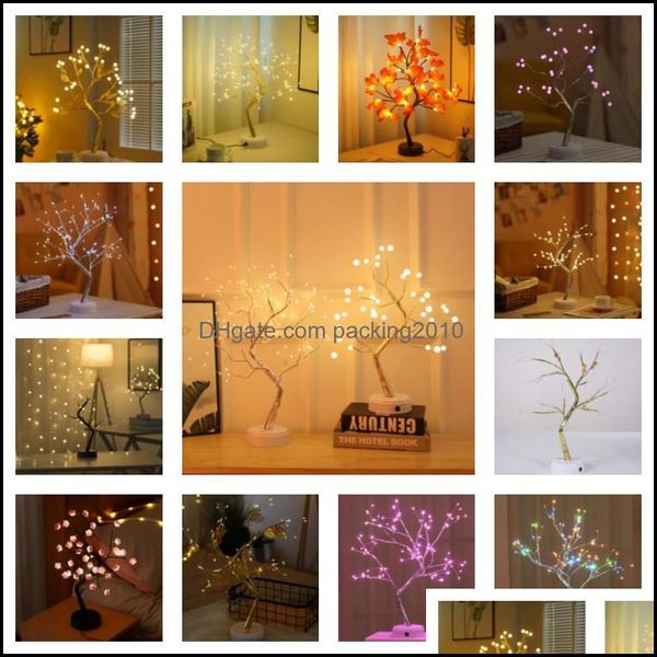 Objets de nouveaut￩ cr￩atifs Copper Wire LED Pearl Trel Gypsophile Touch Creatives Creatives Cadeaux Stars Snowflakes Lights Chambre Room Christmas Decoration