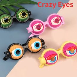 Nouveauté créative enfants drôle blague lunettes jouets en plastique fou yeux fête jouet astuces pour enfants cadeaux d'anniversaire de noël 240126