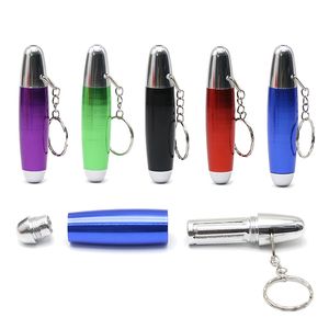 Tuyaux d'olive créatifs Tuyau en métal Porte-clés Forme 83mm Mini Tube de tuyau de fumer Tuyau amovible portable Tuyaux à main en métal sec pour vaporisateur