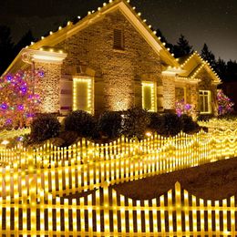 Recinto creativo para árbol de Navidad al aire libre, diseño de patio de jardín, valla LED luminosa, luces de ambiente de paisaje