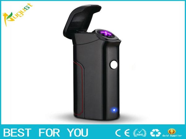 Personnalité créative allume-cigare Double face en métal USB briquet électronique rechargeable sans flamme cigare Plasma Li9688876