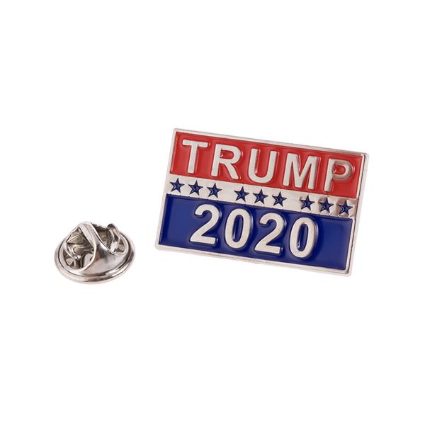 Pin de solapa esmaltado con personalidad creativa, broche de Color plateado, bandera de EE. UU., broches Keep America Great 2020
