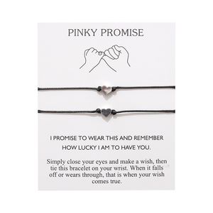 Bracelets de charme Creative Pinky Promesse Bracelet Simple Personnalité Tissé Carte Couple Coeur Bracelet