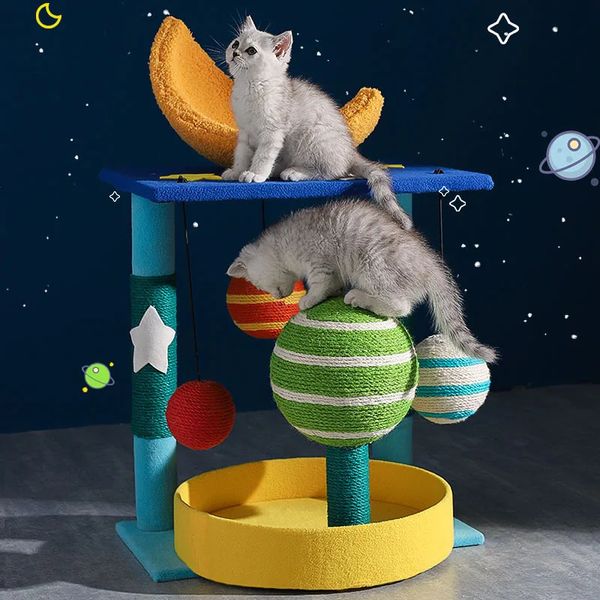 Creative Planet Cat Climb Petit arbre à chat Sisal intégré Planche à gratter pour animaux de compagnie Tour grattoirs pour animaux de compagnie Nid d'aire de jeux 240309