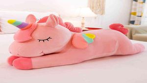 Jouets en peluche créatifs grande poupée licorne couchée oreiller confortable cadeau pour enfants Kawaii Peluche pour anniversaire enfant Y2111198076807