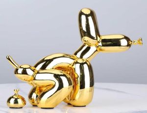 Animaux de merde créative Statue Squat Ballon Dog Art Sculpture Artisanat Décorts de bureau Ornements Résine Accessoires de décoration intérieure7525818