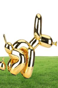 Création Poop Dog Animaux Statue Squat Ballon Art Sculpture Artisanat DecorS de bureau Ornements Résine Accessoires de décoration intérieure 2108042573375