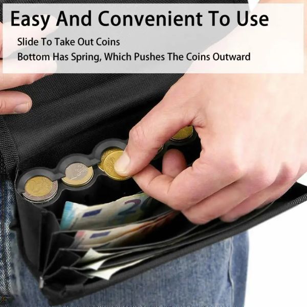 Créative Portable Coin Storage Money Box Sac Sac de portefeuille Multi Pocket Euro Coin Porte pour Waiter Driver Cash Money Safe