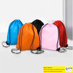 Creative Portable Cordon Sacs À Dos Couleur Unie Sport Mode Chaîne Pliant Cordon D210 Polyester Poignée De Stockage Sacs VT1625