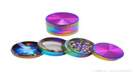 Creative Portable Flat 40 mm Grinder Herb Herb Herb Grinder Metal Zinc Alloy Tobacco Herbal Grinders 4 Couches Colors Rainbow5004283