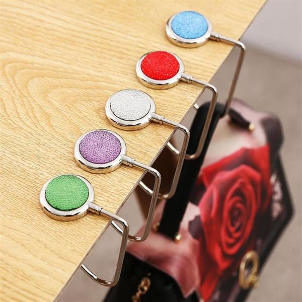 Créatif portable métallique pliable sac à main Hook Handbag Hanger Holder Shell Pliage Tableau 10 Colors Hooks Rails245S