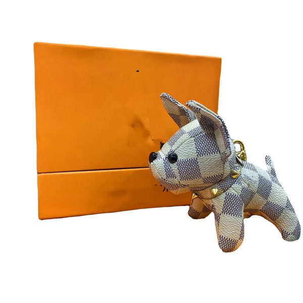 Creative presbyker chien porte-clés mignon pendentif ornements voiture porte-clés en cuir chien couple sac pendentif