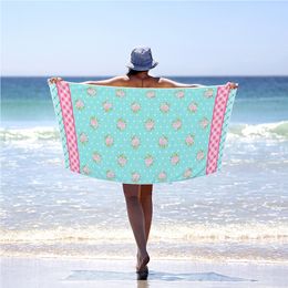 Creative Printing Nieuwe Rechthoek Digitale Print Beach Handdoek 70 * 150 cm Microfiber Badhanddoek Bladpatroon Zee Kussen Outdoor Picknick Camping XG0404