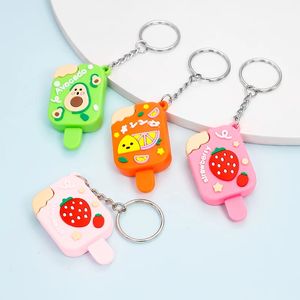 Créatif PVC crème glacée molle porte-clés simulation nourriture enfants cadeau porte-clés dessin animé fruit série pendentif