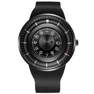 Creative quartz horloge mannen magnetische bal GEEN wijzer metalen multinationale mannen concept rubberen sport mannelijke siliconen band horloges