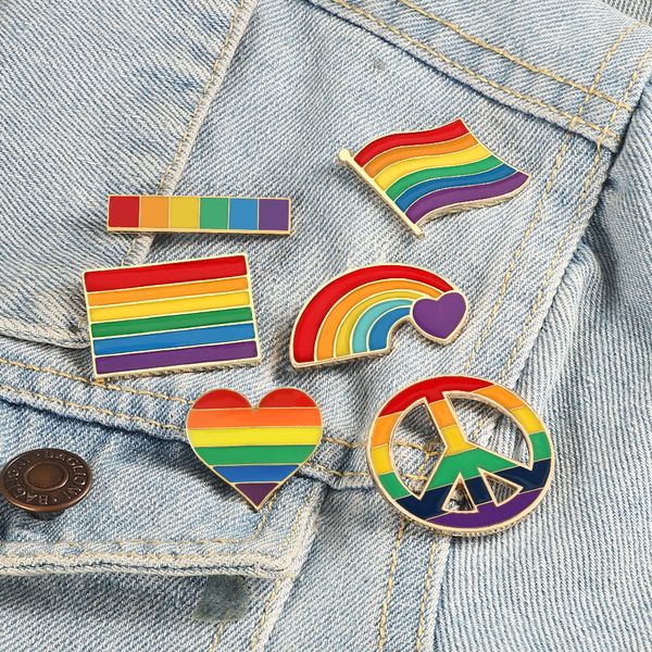 Couleurs arc-en-ciel créatives Broche lesbienne gay pour les hommes Femmes Paix Alloyes Assaignez Broche Branch Badge de bijoux de mode Gift Gift