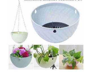 Creatieve rotan plant bloempot multi-grain groene mand mand bloempot tuinieren ingemaakte opknoping plastic bloem