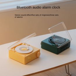 Creatieve retro stereo luidspreker atoom echo draadloze bluetooth draagbare desktop vinyl retro wekker audio