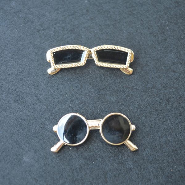 Créatif rond carré lunettes broche femmes hommes lunettes foncées forme broche costume épinglette mode bijoux accessoires