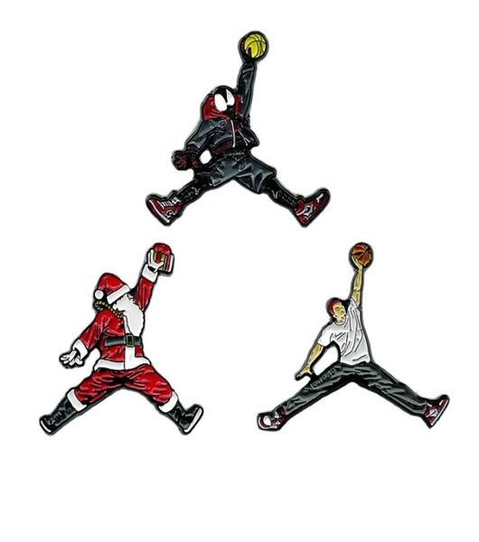 Creative Santa Claus Basketball Flyer Brooch Sacs de mode Accessoires de vêtements Jewelry5151496