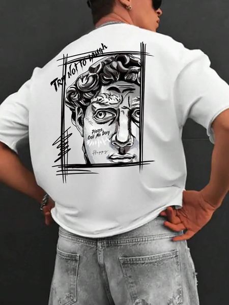 Expression de sculpture créative conception de texte homme coton tops t-shirt more