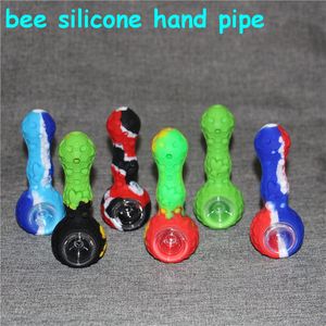 Creatieve Silicone Bee Filter Pipe Draagbare Roken Set Verwijderbare Glas Dabber Tool