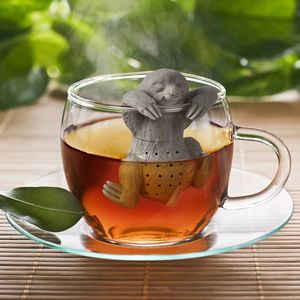 Creatieve siliconen thee infuser veiligheid theezakje zeef schattige bradypod vorm huis keukenbar filter