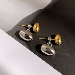 Boucles d'oreilles créatives à aiguille en argent pour femme, goutte d'eau, métal plaqué or et argent, bijoux, accessoires cadeaux en vrac