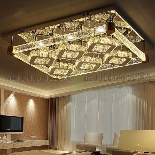 Creativo Simple Moderno Rectangular Cristal LED Lámparas de techo Burbuja Columna de cristal Luces Iluminación para sala de estar Dormitorio Villas Hotel Bar