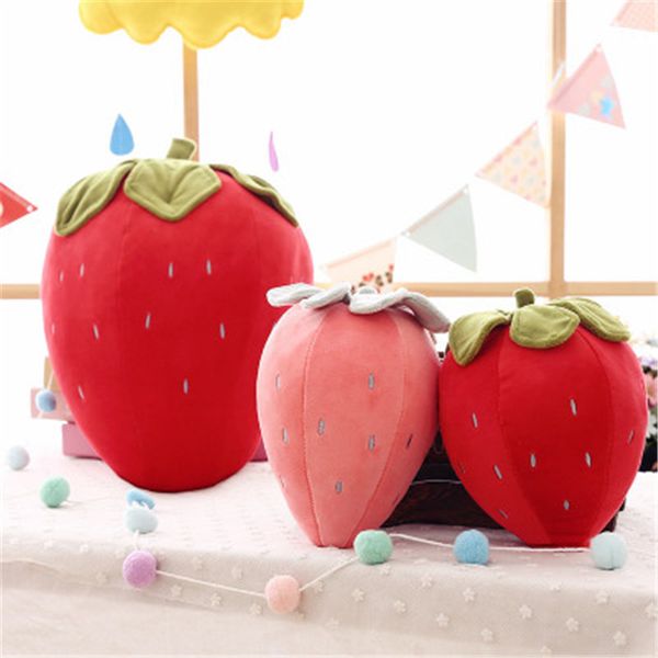 Simulación creativa 25 cm fresa fruta almohada de felpa juguetes de peluche para niños niñas bebé regalo divertido sofá cojín del asiento nueva venta LA212