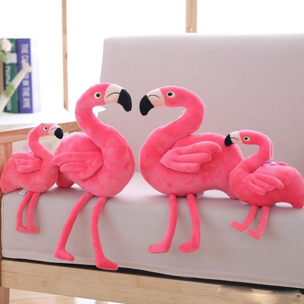 Simulation créative flamant rose jouets en peluche et oreiller mignon animaux en peluche oiseau en peluche poupée coussin cadeau enfants jouets